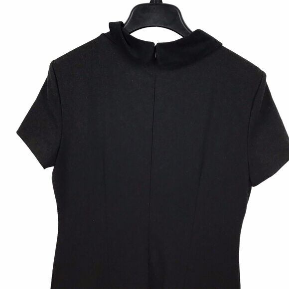 Karl Lagerfeld Paris Colorblock Tweed Tie-Neck Short Dress Black, Burgundy Sz 10 - Picture 6 of 8